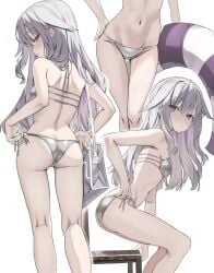 2026 2d 2d_(artwork) ass bikini blush color colored dressing female female_focus female_only hololive hololive_english hololive_english_-advent- koseki_bijou light-skinned_female light_skin lingerie lingerie_only long_hair petite petite_body petite_female purple_hair savior4429 scarlet_(wv0102) small_breasts solo solo_female solo_focus standing swimsuit virtual_youtuber