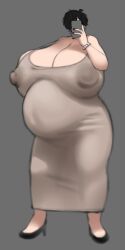 1girls areolae belly big_belly big_breasts breasts cleavage dress female female_focus female_only fully_clothed goth heels high_heels huge_belly huge_breasts hyper hyper_breasts magnolia_(mctamagomaki) massive_breasts mctamagomaki milf nipple_bulge nipples nipples_visible_through_clothing pregnant pregnant_belly pregnant_female selfie solo