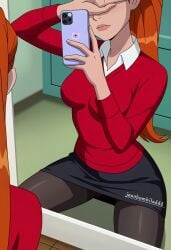 1girls ai_generated ben_10 ben_10_alien_force ben_10_omniverse ben_10_ultimate_alien bored_expression breasts cartoon_network feet female gwen_tennyson gwen_tennyson_(alien_force) gwen_tennyson_(omniverse) gwen_tennyson_(ultimate_alien) jeanbombila666 long_hair male selfie sexy_pose