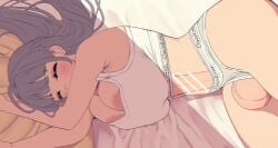 big_breasts big_butt big_penis censored censored_penis cock_under_clothes cock_visible futanari sleeping yana_(nekoarashi)
