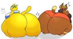 animal_crossing anthro ass bagelbite breasts cat fangs fat female hyper hyper_ass katt_(animal_crossing) nintendo tangy_(animal_crossing) video_games wide_hips yellow_eyes