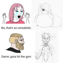 abs anthro anthro_female anthro_male beard big_breasts big_penis blonde_hair blonde_male boobs boobs_bigger_than_head breasts breasts_bigger_than_head button_down_shirt chad crying dog dog_boy dog_ears enormous_breasts female female_anthro furry furry_female furry_male hair_over_one_eye huge_breasts humor humorous humour large_breasts large_penis luna_paws male male_anthro meme muscles necktie panda panda_ears panda_girl pants pants_down penis pink_hair scifijackrabbit shirt shirt_lift short_sleeves sketch smokyjai smutbunny text thick_penis tits tits_bigger_than_head titties titties_bigger_than_head wojak