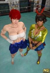 1girls 3d abs ass big_ass big_breasts breasts chocolate_and_vanilla dark_skin dark_skinned_female facial_tattoo female female_only fit fit_female hagiwara_studio highres josie_rizal megumi_hagiwara muscular muscular_female original original_character pinup red_hair solo solo_female tagme tekken tekken_7 thick_thighs yellow_eyes