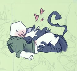 2boys battat_(deltarune) blush cat_mike_(deltarune) cunnilingus cuntboy deltarune deltarune_chapter_4 eating_out gay male_only no_pants pluey_(deltarune) shadowguy_(deltarune) shirt_only sketch_page small_mike_(deltarune) sweatdrop trans_man transgender