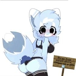ai_generated ass blue_skin female female_only furry furry_only kit_community solo solo_female