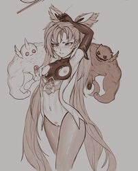 2020 armpits blush breasts ear_piercing earrings jinx_(league_of_legends) kuro_(league_of_legends) league_of_legends mayhem_(artist) navel_piercing nipple_piercing nipples partially_clothed piercing pubic_hair riot_games shaped_pubic_hair shiro_(league_of_legends) skin_tight star_guardian star_guardian_jinx star_guardian_series tagme torn_clothes very_long_hair