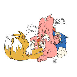 amy_rose buttjob cum cum_on_ass cum_on_breasts cum_on_face feet grabbing_both_cheeks hand_on_another's_ass hands_on_ass mrguy820 outercourse paizuri soles sonic_(series) sonic_the_hedgehog sonic_the_hedgehog_(series) tails threesome