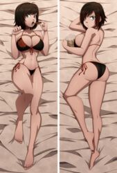 1girls ass big_ass big_breasts bikini breasts cleavage cookie dakimakura female female_only large_breasts looking_at_viewer looking_back ravenravenraven ruby_rose rwby solo solo_female