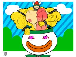 1boy 4:3 alternate_version_at_source anthro big_muscles big_penis bowser erection genitals hi_res holyspaghettiobatman huge_cock huge_muscles hyper hyper_genitalia hyper_muscles hyper_penis koopa koopa_clown_car male male_only mario_(series) muscles muscular muscular_anthro muscular_male nintendo nipples outdoors penis scalie sky smile solo standing super_mario_bros. vein veiny_penis video_games white_border