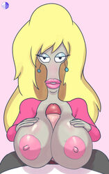 alien_girl american_dad big_breasts big_lips blonde_hair breakroom comic faceless_male female laura_vanderbooben paizuri razter roger_smith sex