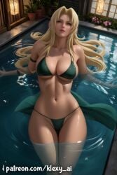 1girls ai_generated arms beautiful_females best_girl bikini bikini_top blonde_female blonde_hair blonde_hair_female breasts_covered brown_eyes brown_eyes_female covered_nipples covered_vagina covering_breasts daytime facing_viewer feet female female_focus female_only flower flowers green_bikini green_bikini_top green_swimsuit green_swimwear hand_rest hands hourglass hourglass_figure human human_feet human_female human_hands indoors inside klexyai kunoichi legs light-skinned_female light_skin lips lipstick long_hair long_hair_female looking_at_viewer makeup mature mature_body mature_figure mature_woman milf naruto naruto_(series) ninja no_penetration no_penis no_sex no_smile old_woman pale-skinned_female pale_skin partially_submerged patreon_link pink_flowers ponytail ponytails puffy_lips red_lipstick red_makeup shade shades shadow shiny_skin single_girl skinny skinny_girl sole_female solo solo_female standing standing_position standing_up stomach swimsuit swimwear tagme tan_body tan_skin tan_skinned_female thighs tsunade voluptuous voluptuous_female waifu water wet yellow_hair yellow_hair_female