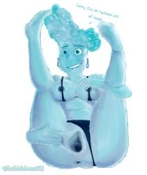 brook_ripple bubblebeast12 dialogue disney elemental_(pixar) elemental_humanoid milf pixar presenting_anus presenting_pussy stretched_pussy water_humanoid