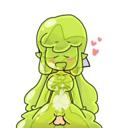 brickey cum cum_in_pussy cum_inside drooling heart see-through simple_background slime_girl slymee sycneit_(artist)