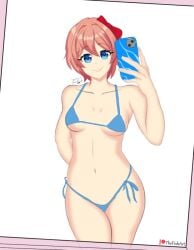 bikini doki_doki_literature_club mirror mirror_selfie sayori_(doki_doki_literature_club) selfie thefishart