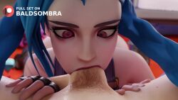 arcane arcane_jinx ass baldsombra blue_hair choking choking_on_cock choking_on_penis erection eye_contact fellatio forced_oral hair_pull handlebars huge_cock imminent_deepthroat irrumatio_handles jinx_(league_of_legends) league_of_legends penis petite pubic_hair pulling_hair pulling_twintails riot_games seductive_eyes skinny sloppy_blowjob sundered twin_braids twintail_pull twintails uncensored video video_games