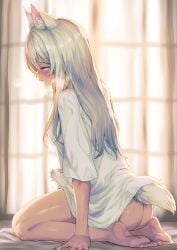 1futa ayanakitori barefoot cum_through_clothes ejaculation ejaculation_under_clothes foot_focus futanari kemonomimi masturbation soles tagme tail