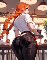 1girls ai_generated big_ass big_breasts blue_eyes braid braided_hair curvy curvy_figure cute cute_face freckles light-skinned_female light_skin melony_(xandr) red_hair schoolgirl shirt thick thick_ass thick_legs thick_thighs twin_braids xandr young younger_female