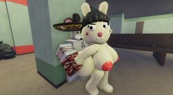 1boy 1girls 3d beanie beanie_hat beanie_only big_ass big_breasts breasts breasts_out brella_(piggy) bunny_ears bunny_girl completely_naked completely_nude female female_focus furry furry_female inflation_lover male male/female piggy_(game) roblox roblox_avatar roblox_game robloxian