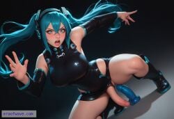 ai_generated blue_eyes blue_hair eraofwave futanari gantz_suit hatsune_miku