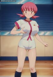 ai_generated aindroidparanoid ass big_ass big_breasts big_butt busty curvy cute fat_ass female female_only gym_leader hips huge_ass huge_breasts large_ass large_breasts legs narrow_waist pink_eyes pink_hair pokemon pokemon_trainer shirt shorts slim_waist stable_diffusion thick_ass thick_thighs voluptuous waist whitney_(pokemon) wide_hips