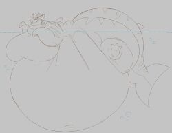 bbm big_ass bubble_butt character_request furry huge_ass line_art no_color no_shading overweight seethiur sketch tagme thick_thighs wide_hips