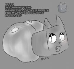 1girls black_and_white cellulite feline feline female feral giant_ass gigantic_ass large_ass oversized_ass pet pet_simulator_99 pet_simulator_x roblox zeraniumz