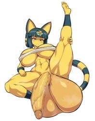 ankha anthro big_balls big_breasts furry futanari huge_balls huge_breasts huge_cock jadf oversized_balls