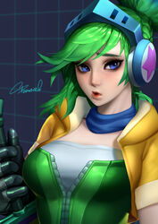 arcade_riven arcade_series green_hair league_of_legends riot_games riven sparrowl tagme