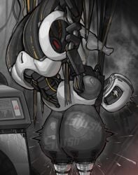 1girls ahe_gao ahe_gao areolae ass ass big_ass big_breasts breast_milking breastmilk breasts breasts_out female female_focus female_only giant_breasts giantess gigantic_breasts glados hi_res highres huge_breasts hyper hyper_breasts lactation milking milking_machine nipples portal portal_(series) portal_2 robot robot_girl tagme yellow_eyes zzzhodazzz