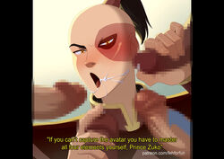 5boys avatar_the_last_airbender censored clothing cum cum_in_mouth dialogue english english_text fehforfun gangbang gay handjob male male_only multiple_boys multiple_males penis sex text yaoi zuko