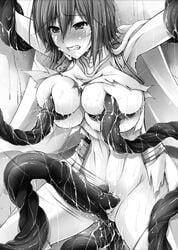 1futa breasts crying futanari implied_futanari large_breasts milking motion_lines penis_milking restrained solo_futa tagme tentacle tentacle_fellatio tentacle_grab tentacle_rape tentaclejob tentacles_on_futa testicles torn_clothes unknown_artist