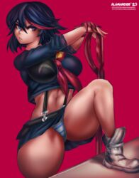 2020 alamanderarts big_breasts breasts clothed_female female female_focus female_only kill_la_kill matoi_ryuuko nipples solo solo_female solo_focus source_request