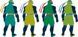 4boys 5_fingers 5_toes ass donatello_(tmnt) humanoid leonardo_(tmnt) male_only michelangelo_(tmnt) muscles naked posing raphael_(tmnt) sparksstars teenage_mutant_ninja_turtles