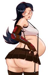 1girls big_ass female female_only final_fantasy final_fantasy_vii huge_belly preggosteggo pregnant ready_to_pop thighhighs tifa_lockhart_(cosplay)