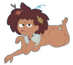 1girls alternate_ass_size alternate_version_available amphibia anne_boonchuy ass big_ass bluelimelight bottomless breasts_out bubble_butt dark-skinned_female dat_ass disney eyes_half_open fat_ass female female_only huge_ass leaves leaves_in_hair looking_at_viewer messy_hair on_stomach partially_clothed round_ass saint_james_school_uniform school_uniform schoolgirl sideboob solo straight_hair teenage_girl teenager thick_thighs tongue_out young