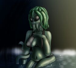 1girls anthro bikini crazypotato cthulhu cthulhu_mythos curvy erect_nipples green_skin rule_63