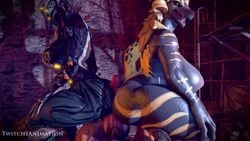 1boy 2girls 3d animated anthro ass big_ass big_breasts breasts buttjob dragon dragoness furry huge_ass kulve_taroth male monster_hunter no_humans no_sound oberon_(warframe) penis rule_63 straight twitchyanimation video warframe