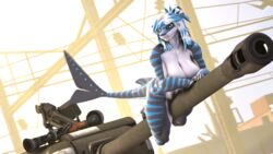 anthro glasses is-2 large_breasts lying mrdr nika_sharkeh nude nude_female shark_girl tank