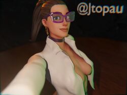 1girls 3d 3d_(artwork) breasts cleavage female female_only fortnite jennifer_walters jennifer_walters_(fortnite) jtopau marvel marvel_comics open_shirt partially_clothed selfie solo tagme