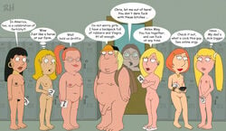 areolae astrohamus backpack bag barbara black_hair blonde_hair breasts brown_hair cape casual chris_griffin cindi_(family_guy) connie_d'amico dark_skin door earrings ellen_(family_guy) family_guy female flaccid foreskin freckles human jewelry locker_room loka_(family_guy) male medium_breasts meg_griffin midriff navel necklace nipples nude nude_female pale_skin partially_retracted_foreskin penis public public_nudity pussy red_hair sam_(family_guy) shoes small_breasts uncut unshaved_pussy