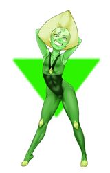 armpits arms_behind_head female female_only kyder peridot_(steven_universe) posing solo steven_universe tiptoes visor