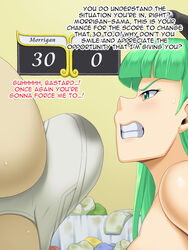 big_penis boner darkstalkers disgusted_look kawanuma_uotsuri morrigan_aensland succubus underwear