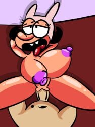 1boy 1girls anthro black_hair huge_breasts nipples noisette_(pizza_tower) penetration pizza_tower short_hair tongue_out vaginal_penetration