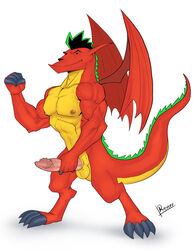 1boy american_dragon:_jake_long anthro disney dragon erection jake_long male male_only penis reiner55 scalie solo