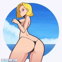 1girls 2020 alternate_version_available android_18 animated big_breasts blonde_hair blue_eyes bouncing_ass bouncing_breasts cameltoe cleavage curvy dragon_ball dutch_angle erect_nipples female huge_areolae huge_ass moikaloop puffy_nipples short_hair thick_lips voluptuous wide_hips