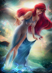 ariel axsens breasts disney dress innie_pussy nipples pussy see_through skirt_lift the_little_mermaid