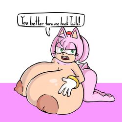 alternate_breast_size amy_rose angry finchie green_eyes hedgehog huge_breasts pink_fur sonic_(series)