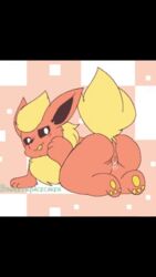 animal_genitalia animated anthro bedroom_eyes eeveelution eeveelutions flareon orange_fur pixel_art pokemon pokemon_rgby pussy showing_off showing_pussy sweetspacecakes_(artist) tongue_out wagging wagging_tail yellow_fur