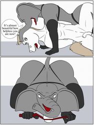 anal anthro bondage circus_of_pain comic dildo duo elephant elephantid english_text equid equine feces female hi_res horse lil_house male mammal proboscidean sex_toy straight text