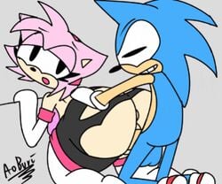 1boy 1girls amy_rose amy_the_bat animated ass balls big_ass doggy_style fast fast_thrusts female looking_back male rouge_the_bat_(cosplay) sex sonic_(series) sonic_the_hedgehog vaginal_penetration